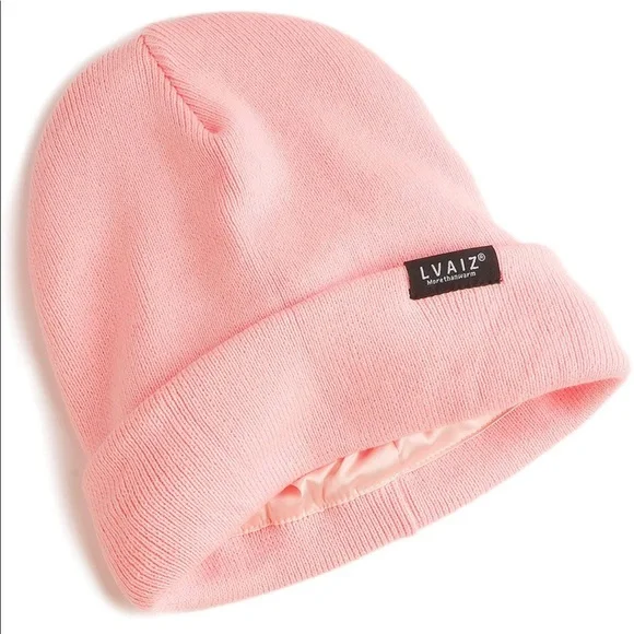 PINK UNISEX SATIN LINED (winter) BEANIE HAT (BRAND NEW) - Picture 1 of 5
